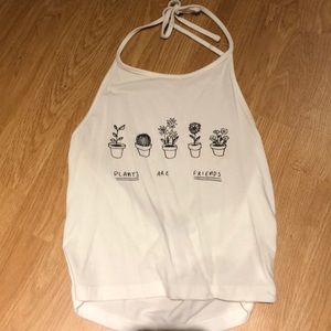 Brandy Melville “plants are friends” halter crop
